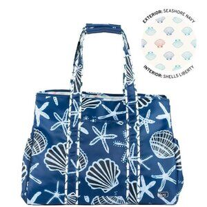 Lug Rover XL X-Large Carry-All Tote Seashore Navy Seashell Starfish Print